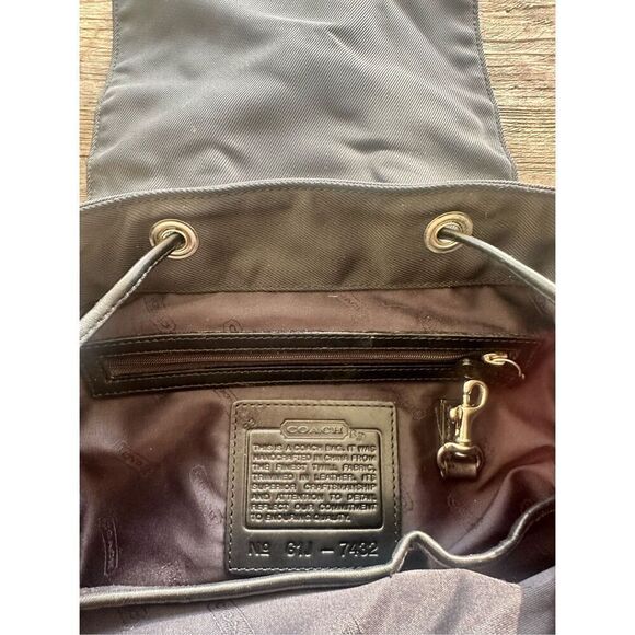 Vintage Coach Black Leather & Nylon Mercer Backpack G1J-743 - Picture 3 of 6